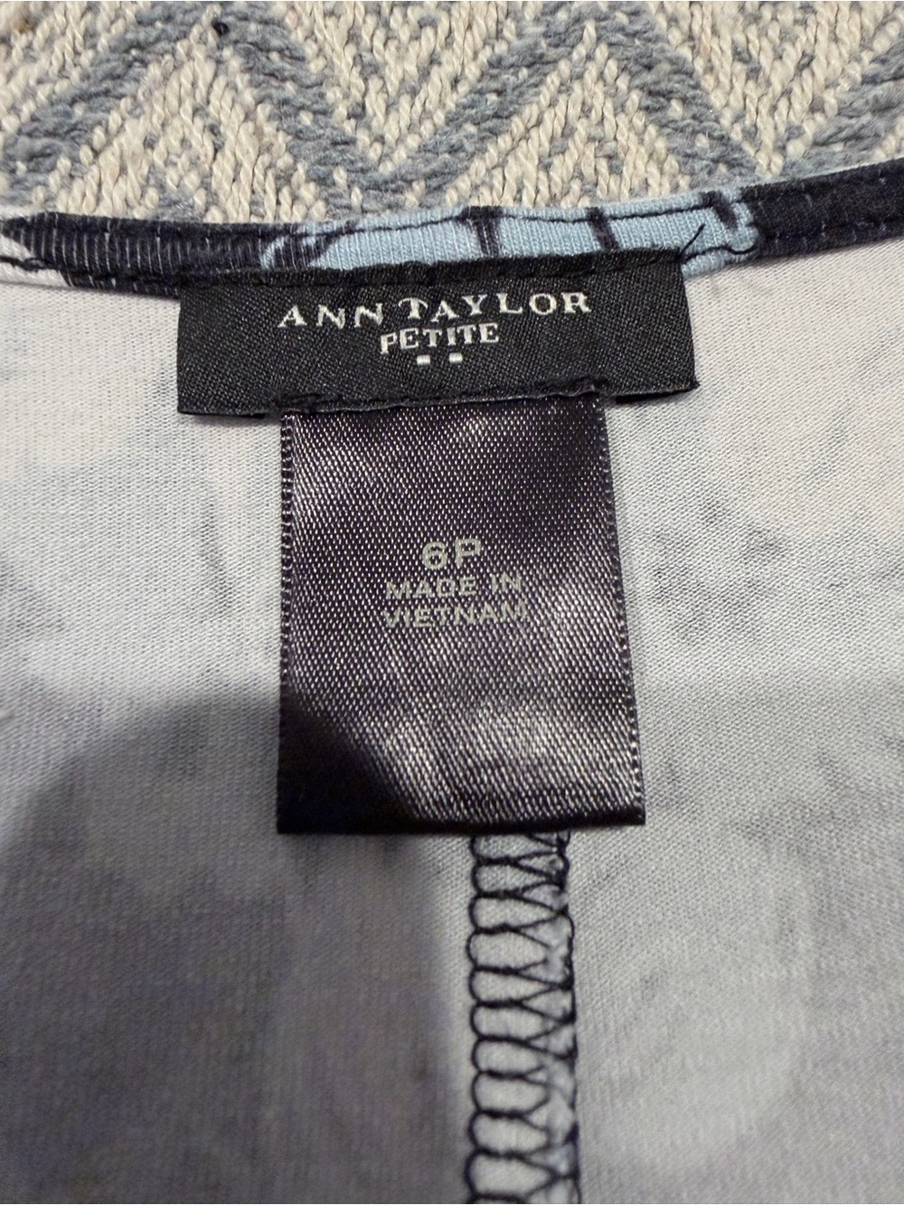Ann Taylor Black Floral Wrap Dress with White & Light Blue Blooms - Picture 7 of 8